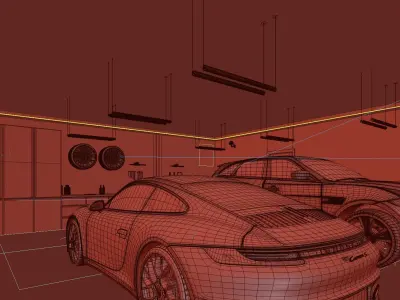 car garage Low-poly 3D model get