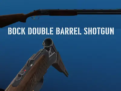 Double barrel shotgun Low-poly 3D model
