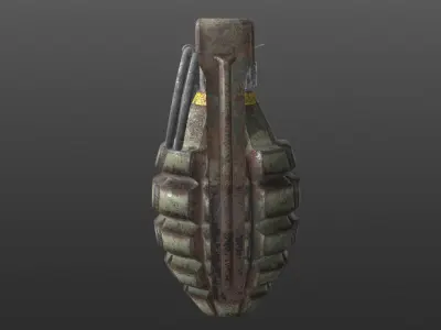 MK2 GRENADE Low-poly 3D model 4