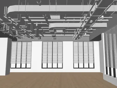 Industrial ceiling pipe arc-shaped 3D model