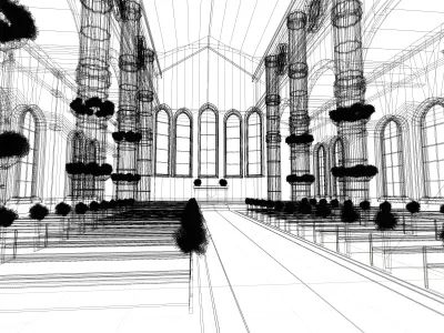 Toon Church Low-poly 3D model