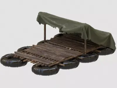 Survival Raft Ver 01 Low-poly 3D model