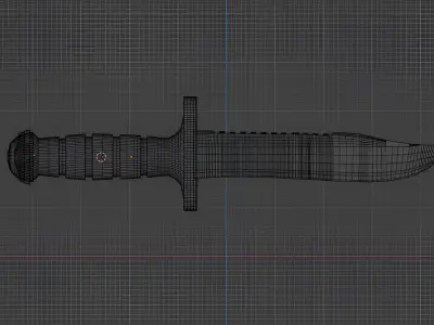 3D Combat Knife Model Low-poly 3D model