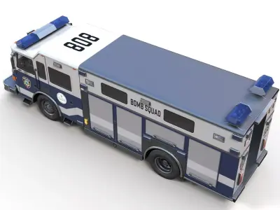 Police Bomb Squad EOD Truck Low-poly 3D model