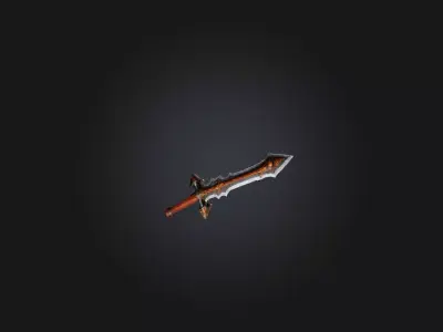 Rust-Encrusted Sword Model Low-poly 3D model