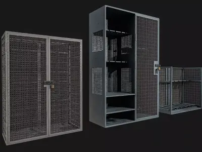 Military Locker and Gun Storage  Pack Low-poly 3D model