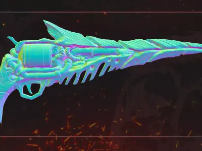 Bone Gun Low-poly 3D model