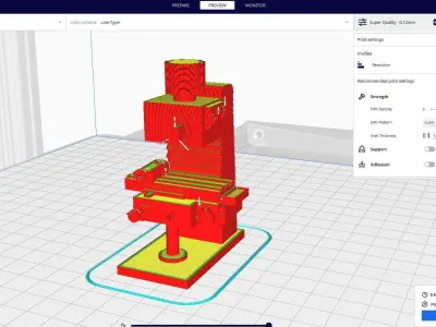 milling machine 3D print model