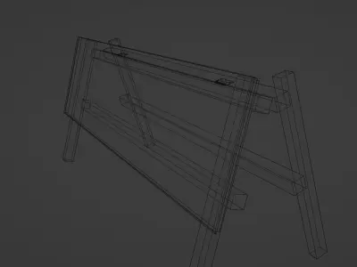 Construction Sign Low-poly 3D model purchase