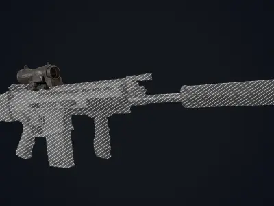 ELCAN SPECTER  Low-poly 3D model