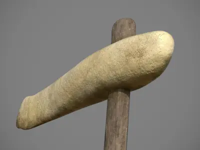 Stone Age Bone Axe Detailed Low-poly 3D model