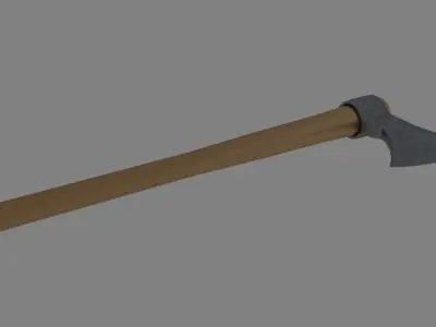 3d Axe with wooden handle Low-poly 3D model