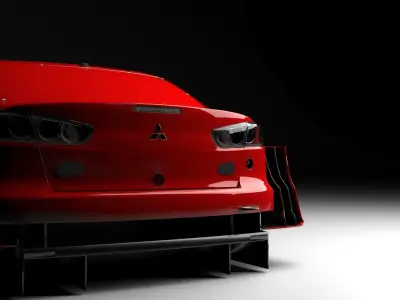 LANCER EVO 2015 WIDE BODY  Low-poly 3D model