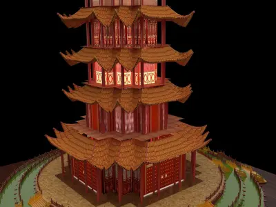 Chinese ancient  house   3D model 2
