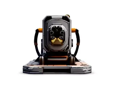 SciFi Turret Generator Game Asset Low-poly 3D model