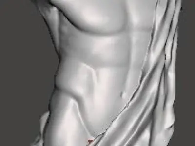Antique male torso SMOOTH 3D print model