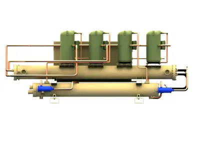 water cooled scroll 3D model