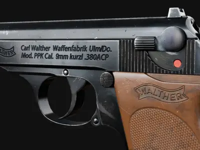 Walther PPK Low-poly 3D model
