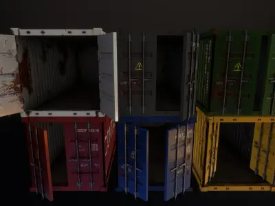 Game Ready Container Pack Low-poly 3D model