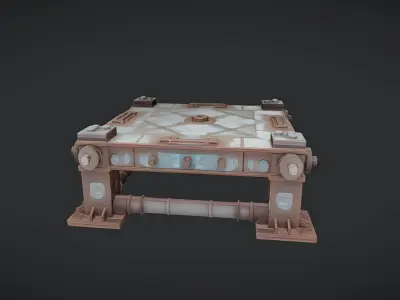 rusty metal industrial platform 3D model