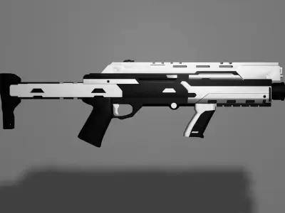 Scifi Rifle Gun Low-poly 3D model