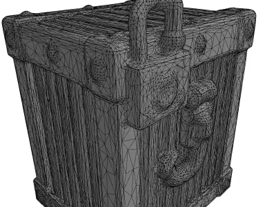 Rusty Industrial Metal Crate Low-poly 3D model