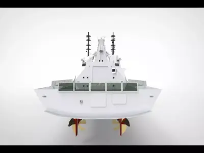 Fregate Anti Submarine  Low-poly 3D model