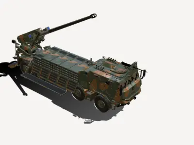 OBUSEIRO ALTOPROPULSADO CAESAR 8X8 155MM Low-poly 3D model