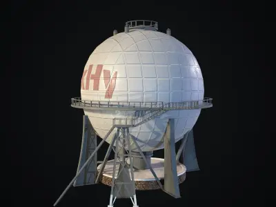 Chemical Tower Low-poly 3D model
