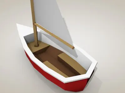 Low Poly Sailboat 3D model