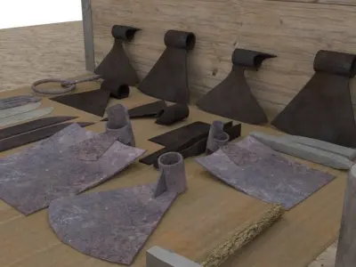 Blacksmith assets Low-poly 3D model