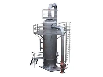 4K Scan Rusty Factory Exhaust pipe Low-poly 3D model