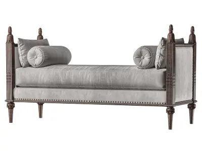 ebanista villandry bench and pouf 3D model
