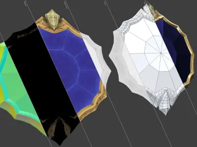 Fantasy Crystal Shield Low-poly 3D model