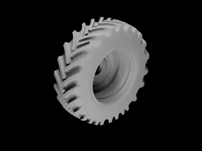 Second Off Road Tire and Rim 3D Model  3D model