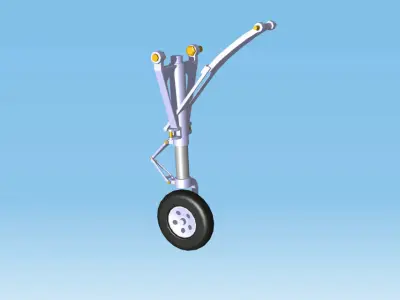  nose landing gear beechcraft king air b200 3D model