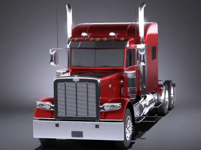 Peterbilt 389 Sleeper Cab 2017 VRAY 3D model