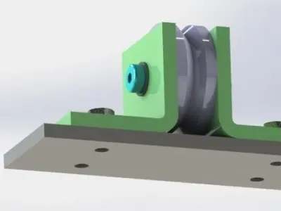 Pulley Support Low-poly 3D model