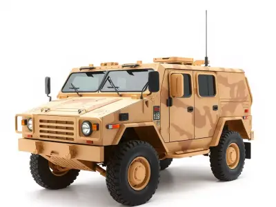 Desert Camouflage Armored Vehicle model pack Low-poly 3D model