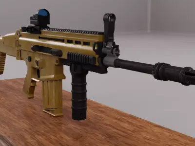 Scar-H rifle 3D model
