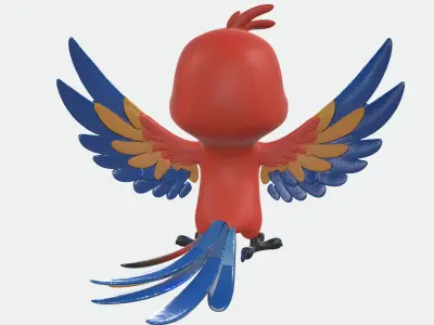 Cartoony Parrot Free low-poly 3D model