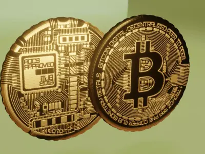 Bitcoin two bitcoins 3D print model