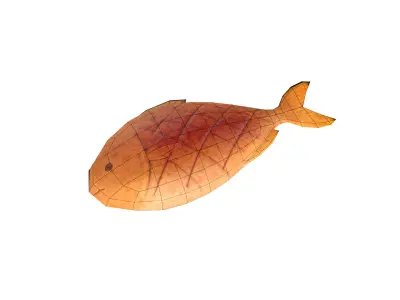 Grilled Fish  Low-poly 3D model