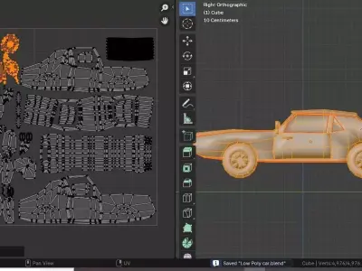 Luxury Car Low-poly Game-ready Low-poly 3D model