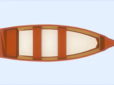 Low-Poly Boat orange Free low-poly 3D model