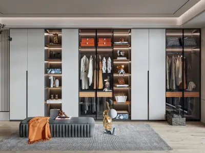 Dressing room  Wardrobe closet full Scene 3D model order
