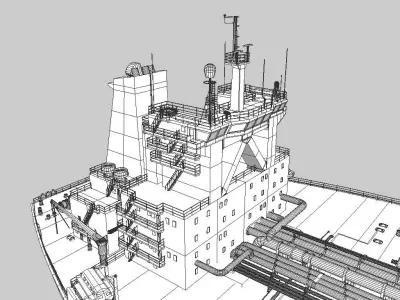 Super  Tanker TI Class  Low-poly 3D model