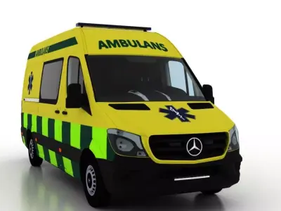 Mercedes Benz Sprinter L2H2 2015 Sweden Ambulance 3D model