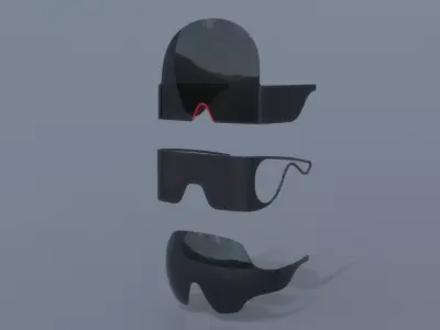 Fashion Sci fi glasses pack x3 3D Model Collection