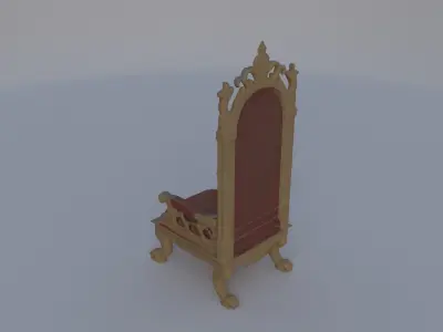 Gilded Throne Chair 3D model